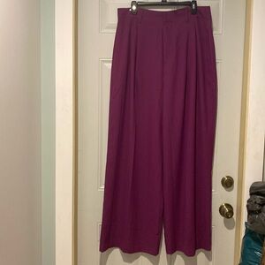 GeeGee Wide Leg High Waisted Purple Pants Size 1XL